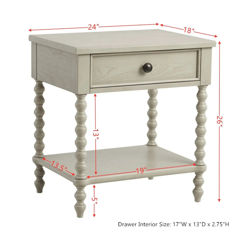 Traditional Durable Nightstand Table With Drawer And Shelf by Unique Piece Furniture