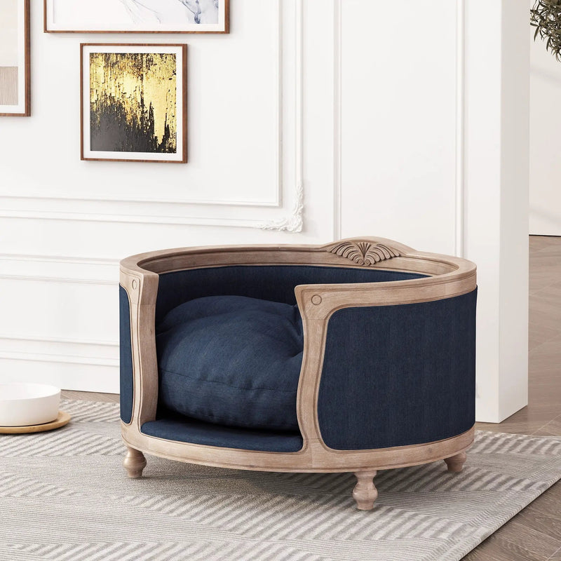 Upholstered Pet Bed, Fabric Dog Bed by HouseOfZazla