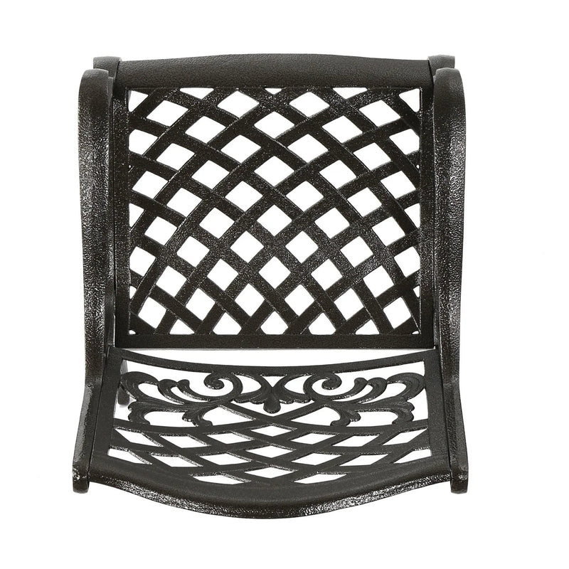 Luminea Outdoor Aluminum Dining Chair with Scroll Design, Bronze by HouseOfZazla