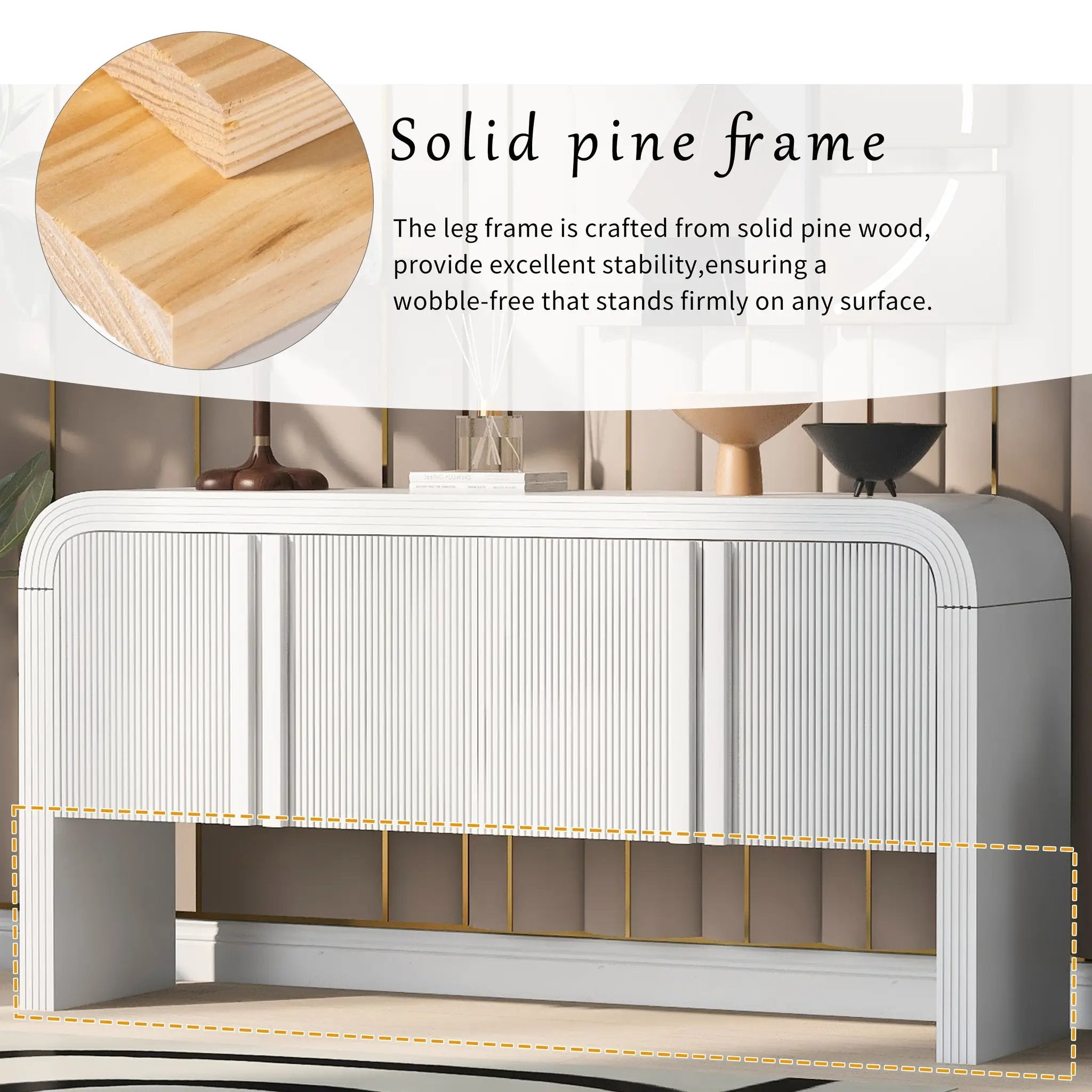 U_STYLE 62.2-Inch Wave-Pattern Console Table by HouseOfZazla