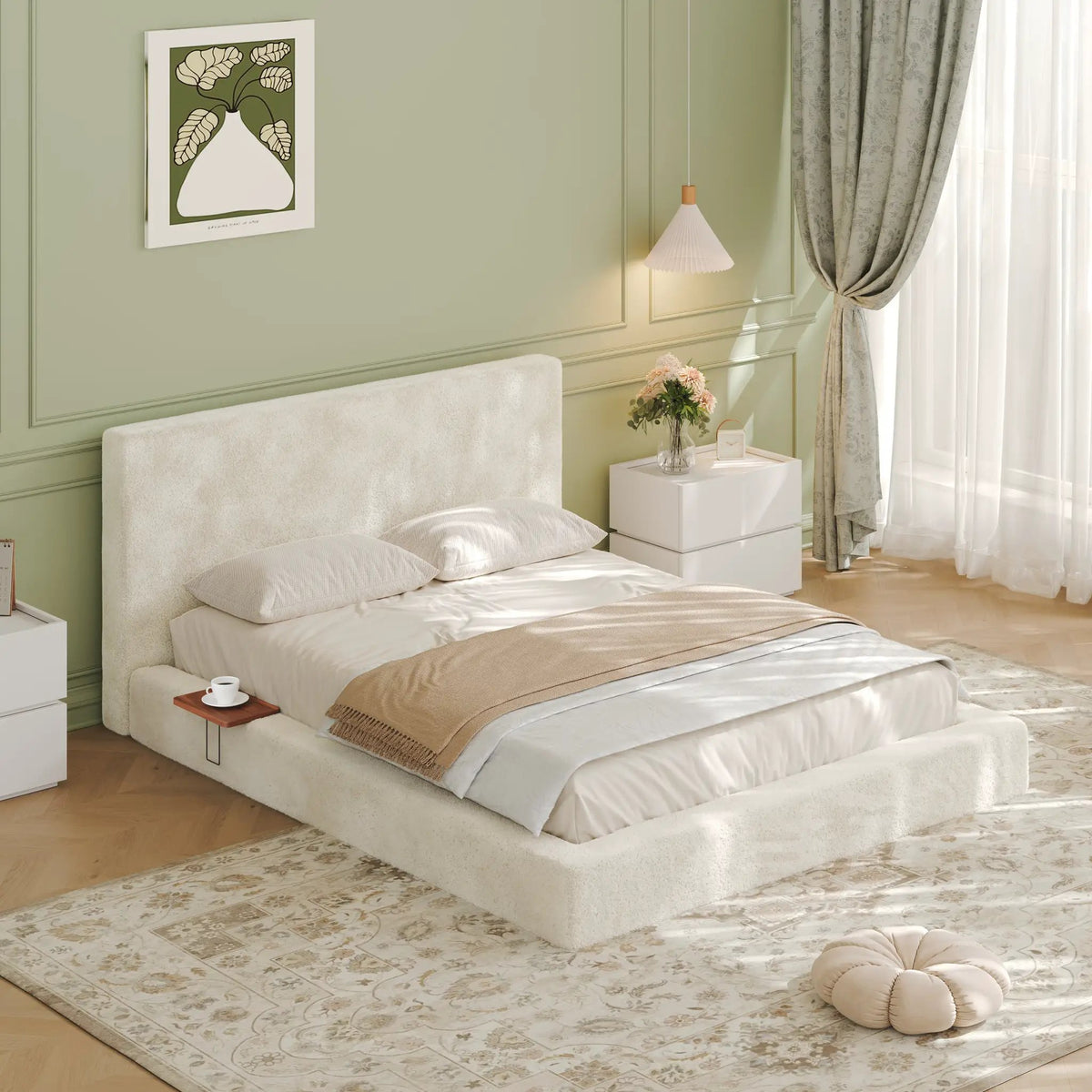 AirFrame Queen Bed Frame with Adjustable Sliding Side Table by HouseOfZazla
