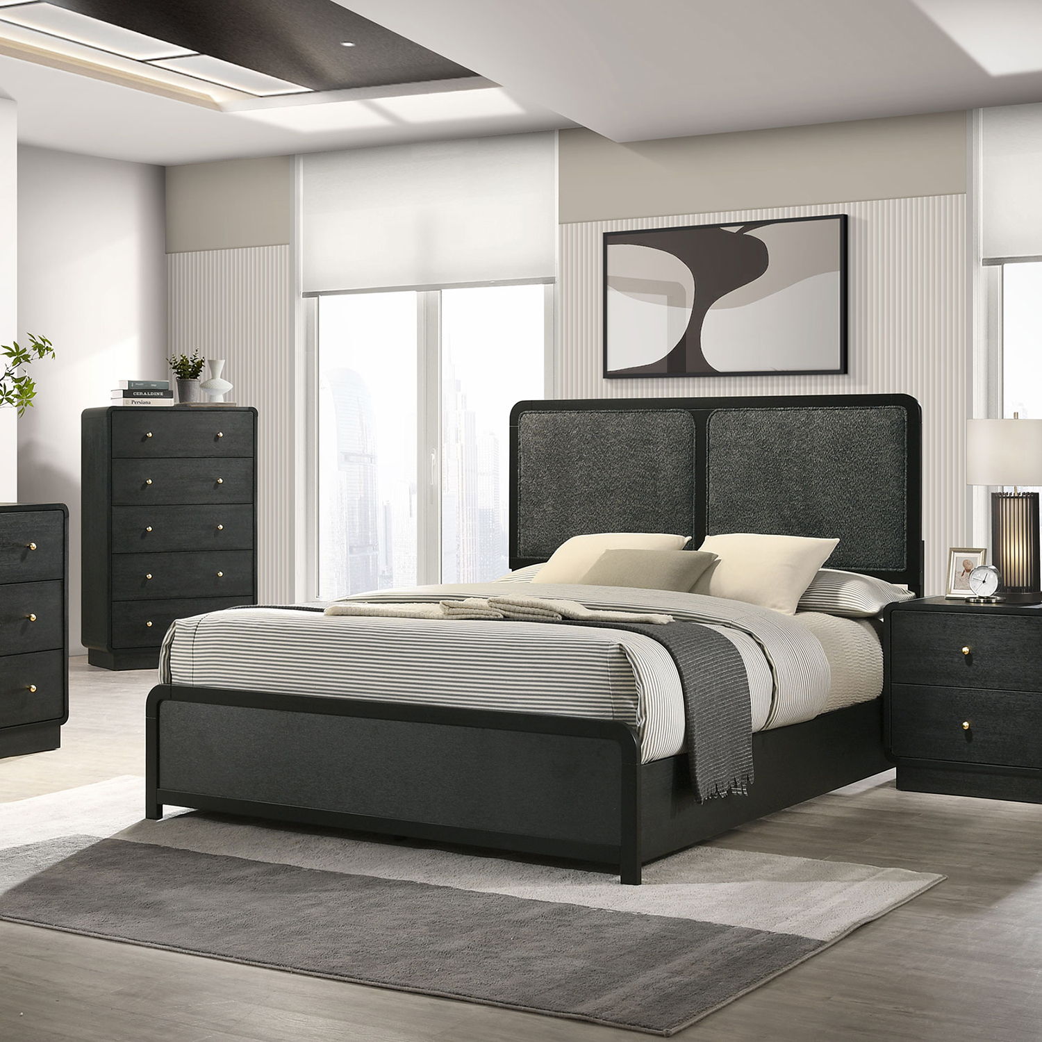 Burton - 5 Drawer Chest Of Drawers - Black by HouseOfZazla