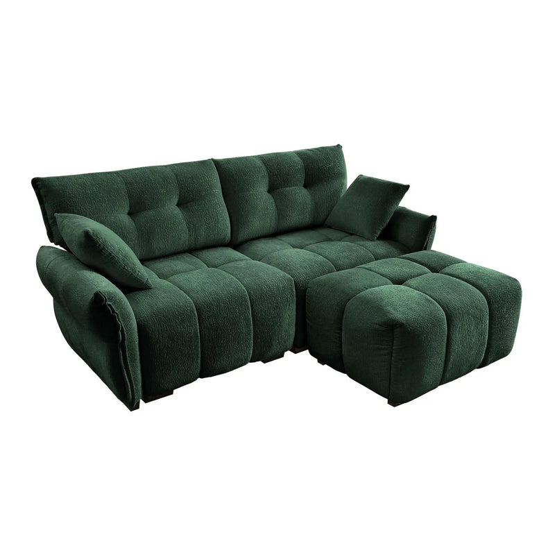 Sofa Set With Ottoman And Pillows, Textured, High Resilience Cushions by HouseOfZazla