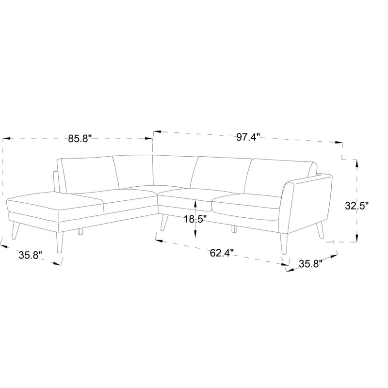 Benson - Sectional Sofa With Chaise by HouseOfZazla