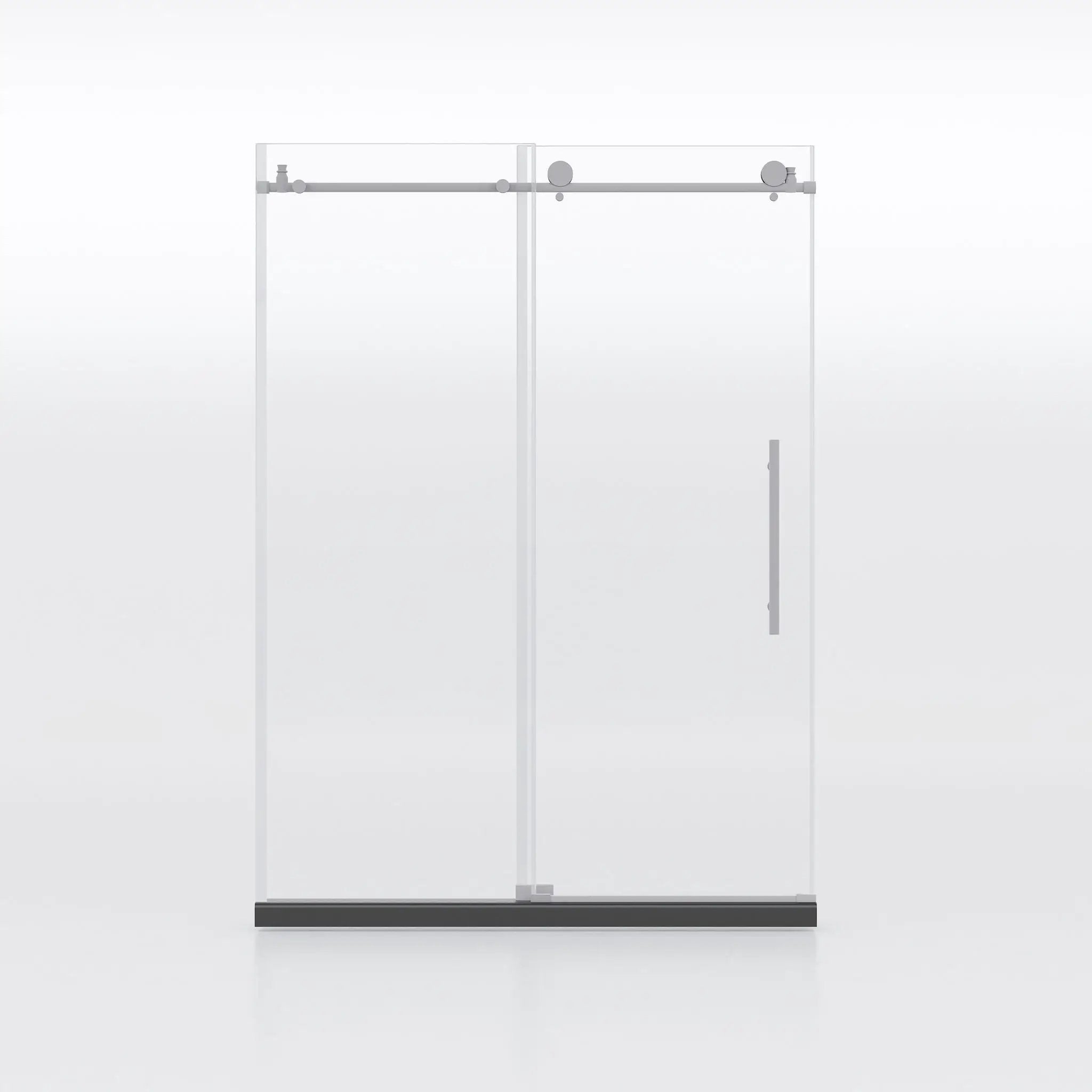 Frameless Shower Door, Clear Tempered Glass - Brushed Nickel by HouseOfZazla