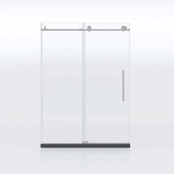 Frameless Shower Door, Clear Tempered Glass - Brushed Nickel