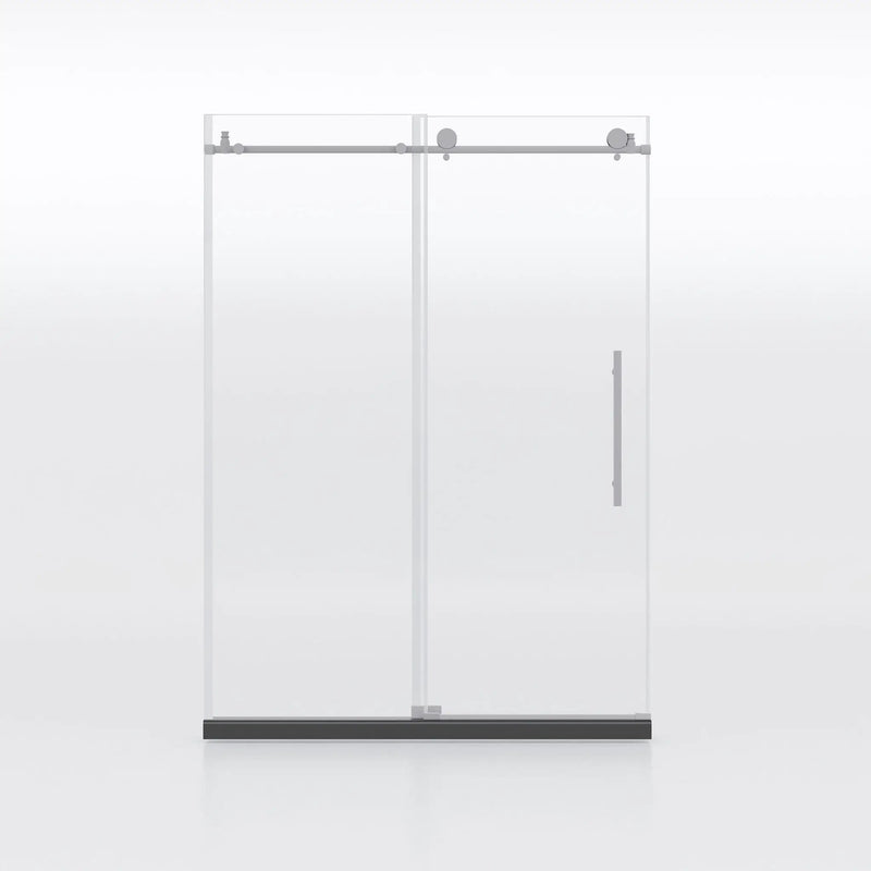 Frameless Shower Door, Clear Tempered Glass - Brushed Nickel by HouseOfZazla