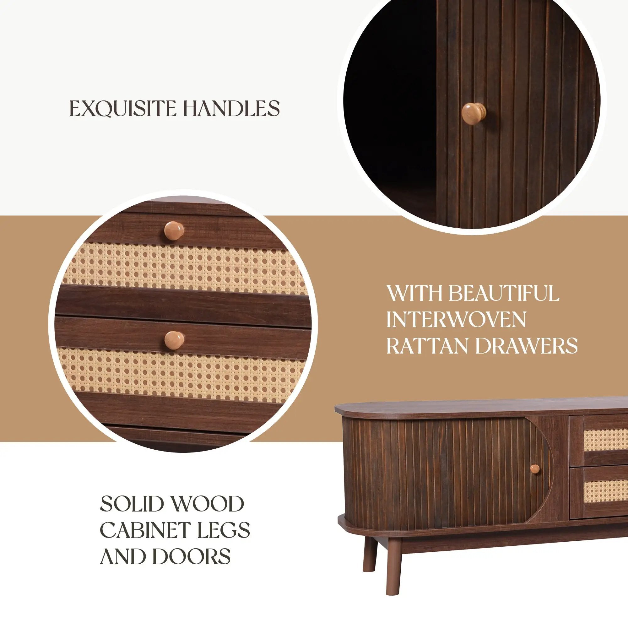 Modern Farmhouse Rattan TV Stand by BLAKHOM