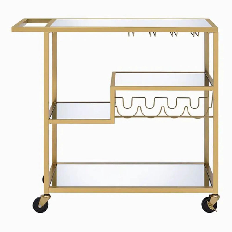 Adamsen - Serving Cart - Mirrored & Champagne by Unique Piece Furniture