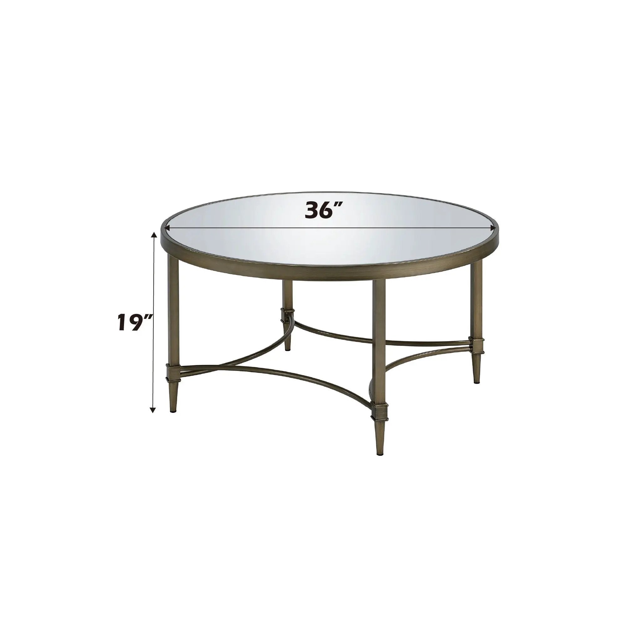 Aditya - Mirrored Antique Brass Coffee Table - Antique Brass by Unique Piece Furniture