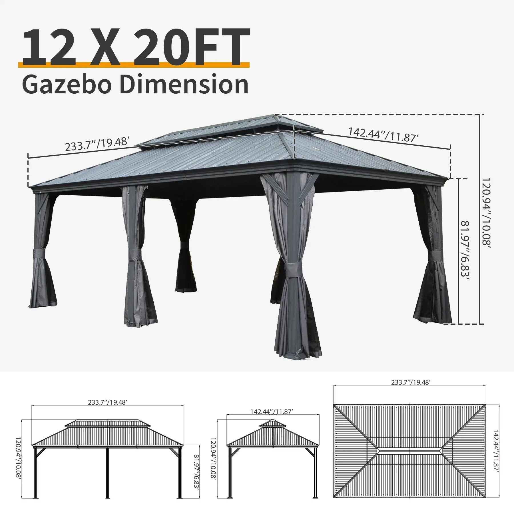 12' X 20' Hardtop Gazebo by HouseOfZazla