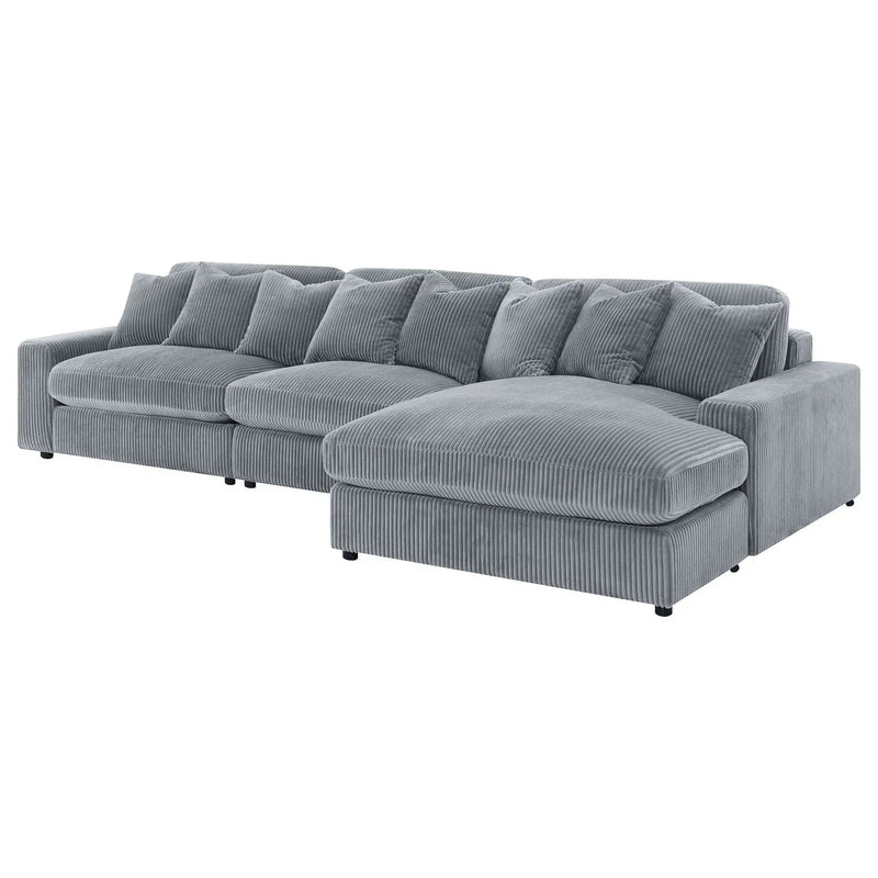 Blaine Upholstered Reversible Chaise Sectional Sofa Fog by Unique Piece Furniture