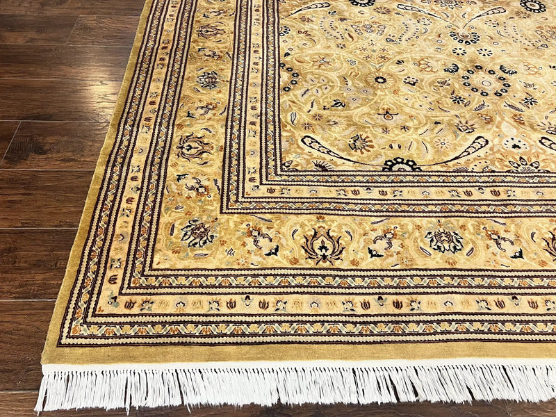 Pak Persian Rug 8x10, Wool Hand Knotted Vintage Carpet, Safavieh Rug, Gold Tan, 270 KPSI by Jewel Rugs