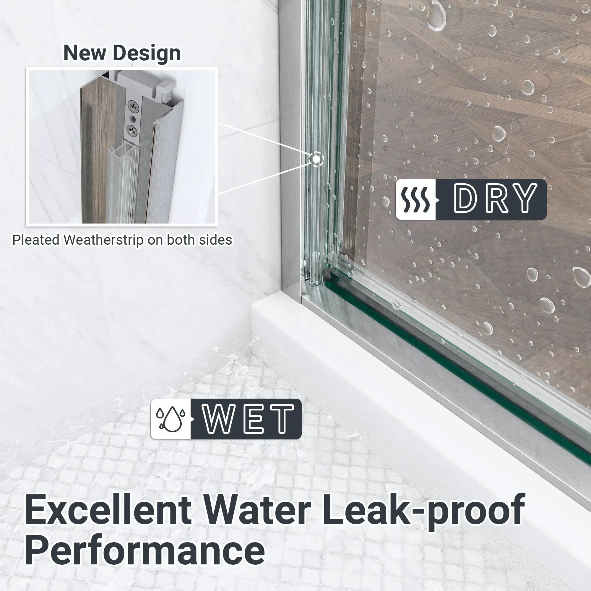 56-60"W x 60"H Semi-Frameless Double Sliding Shower Door by HouseOfZazla