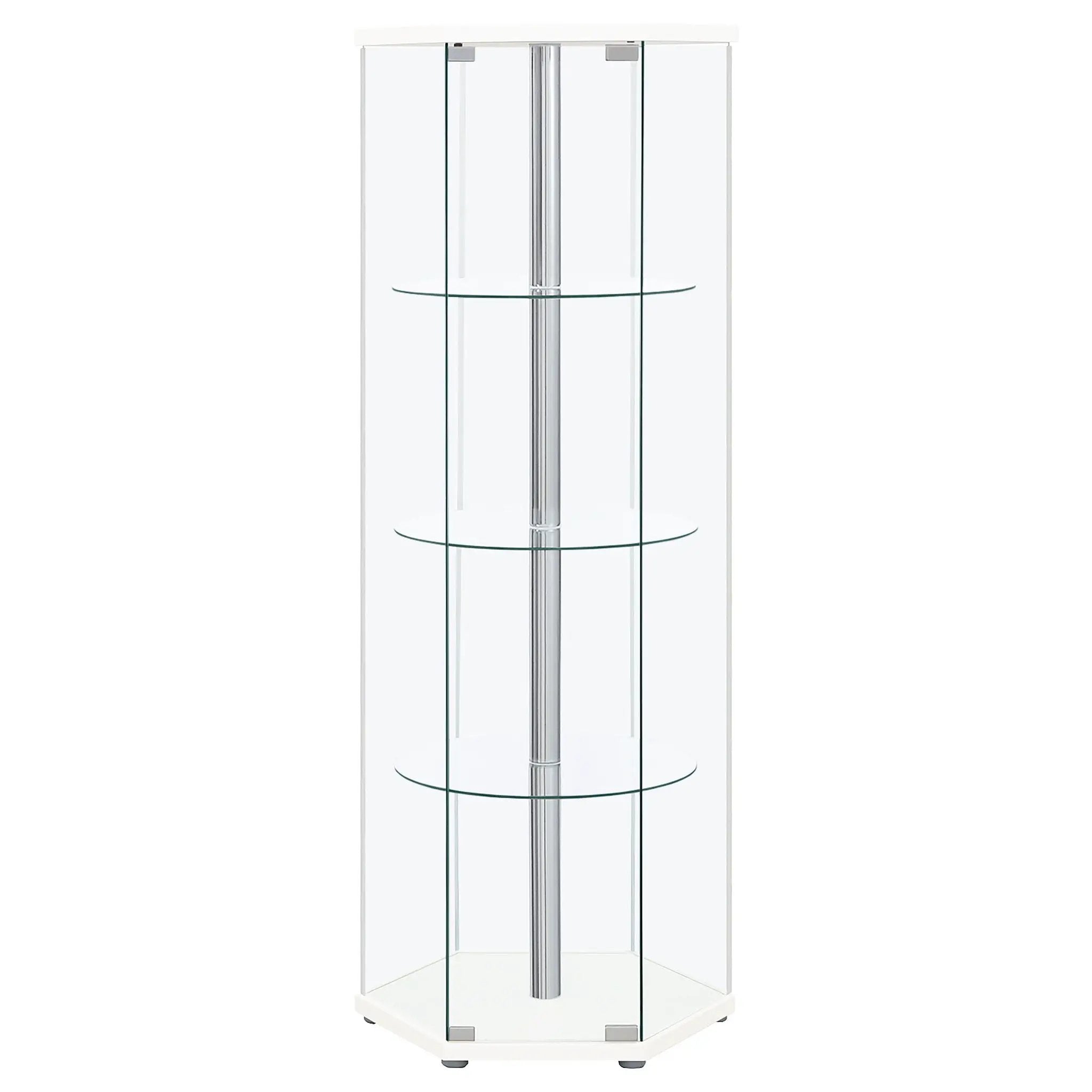 Tenley - 4 Shelf Curio Cabinet With Hexagonal Design by HouseOfZazla