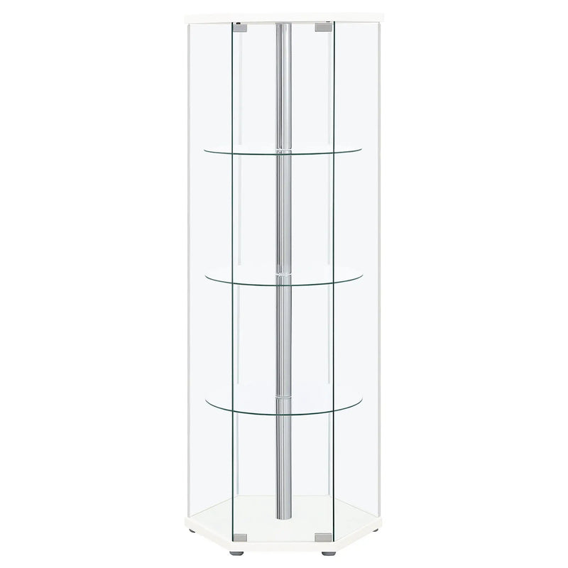 Tenley - 4 Shelf Curio Cabinet With Hexagonal Design by HouseOfZazla