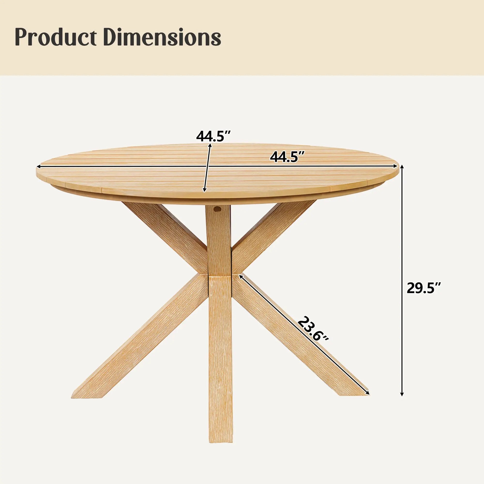 44.5 Inch Round Outdoor Dining Table by HouseOfZazla