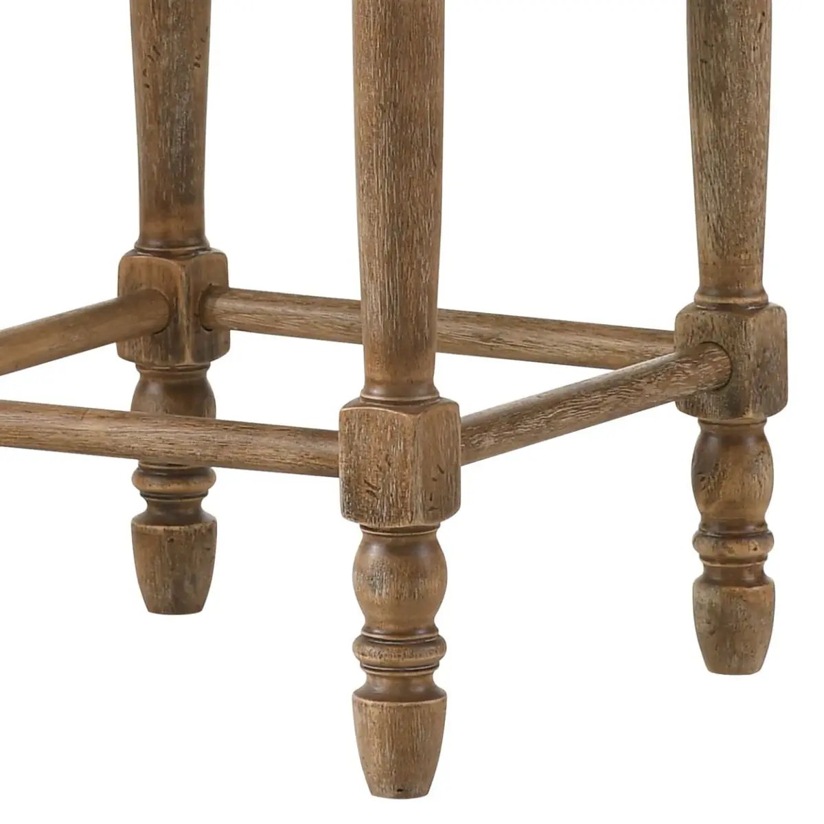 Farsiris - Counter Height Stool (Set of 2) - Beige Fabric & Weathered Oak by Unique Piece Furniture