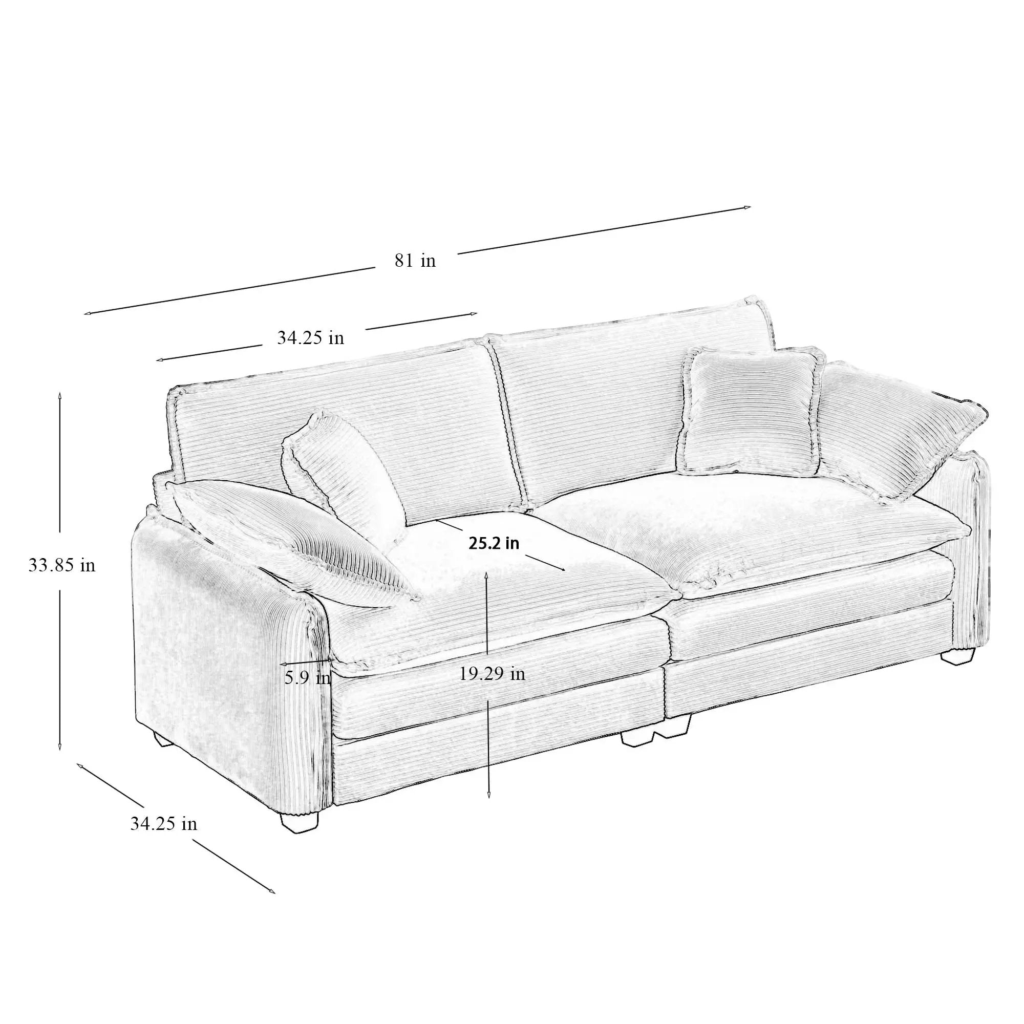 Modern Living Room Sofa 3 Pieces Set by HouseOfZazla