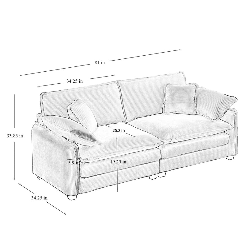 Modern Living Room Sofa 3 Pieces Set by HouseOfZazla