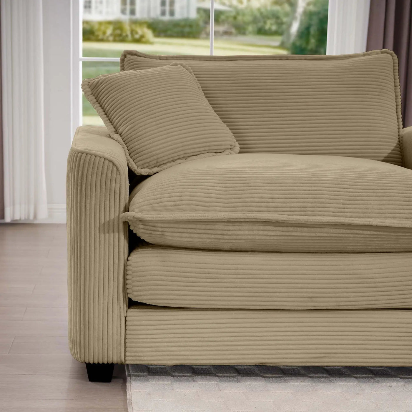 Modern 2 Seater With 4 Pillows, Upholstered Deep Seating Loveseat by HouseOfZazla