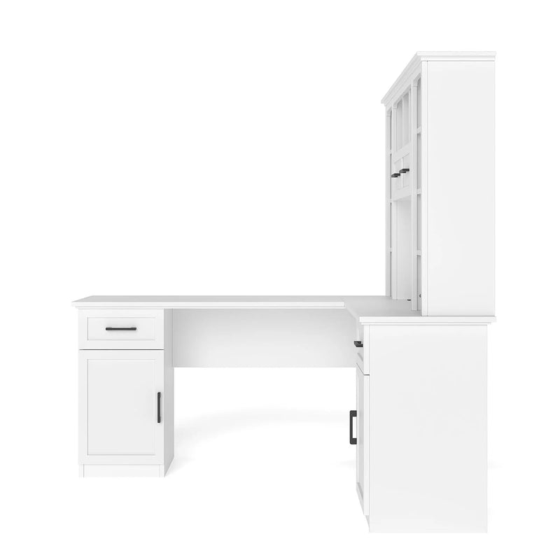 L-Shaped Computer Desk with 2 Cabinets and 2 Drawers by HouseOfZazla