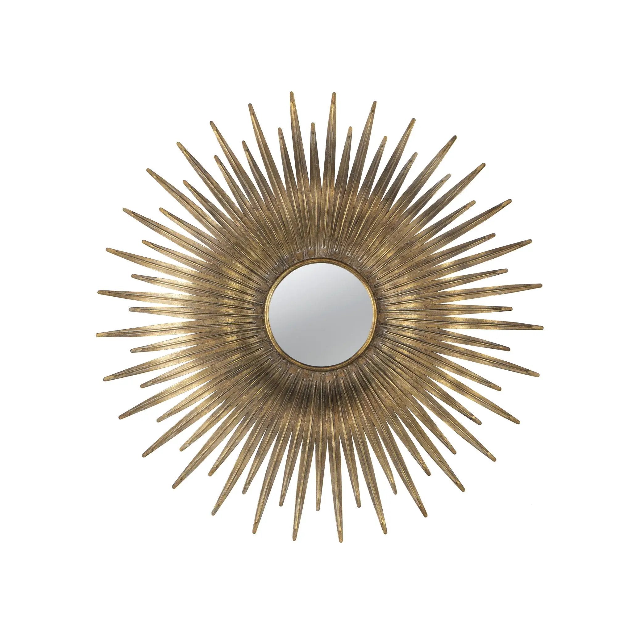 Retro DesignSunburst Metal Wall Mirror Decorative Mirror For A Bedroom Dressing Room, Hallway Or Living Space - Gold by Unique Piece Furniture