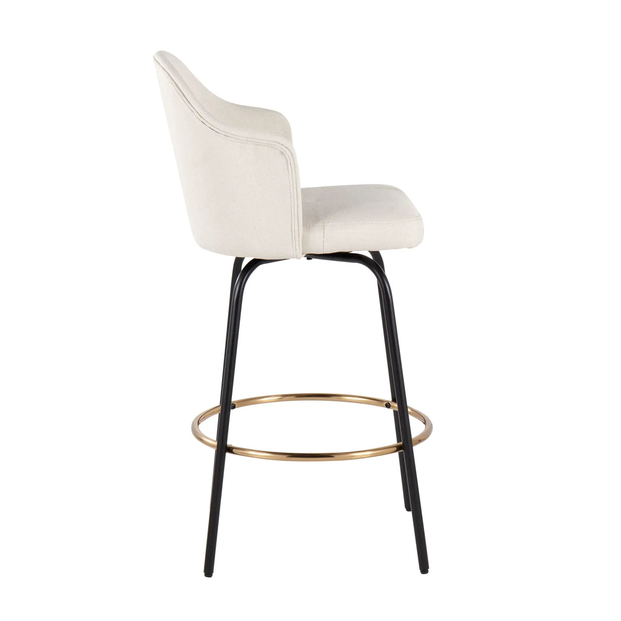 Ahoy - Contemporary Fixed Height Counter Stool Round Footrest (Set of 2) by HouseOfZazla