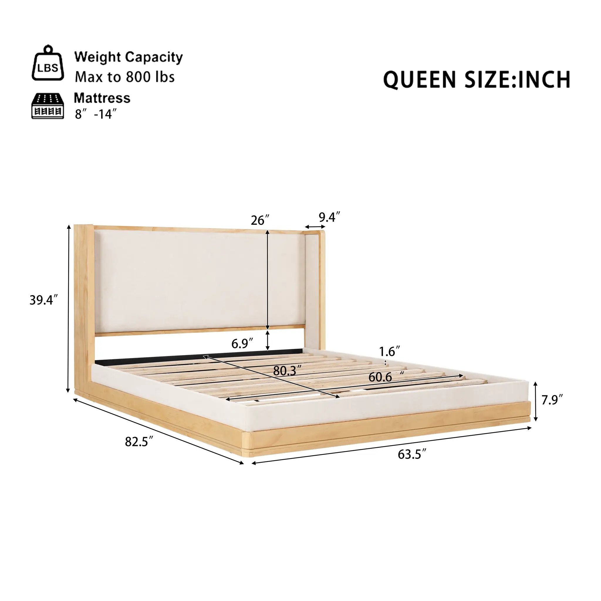 Mid-Century Modern Wood Bed Frame by HouseOfZazla
