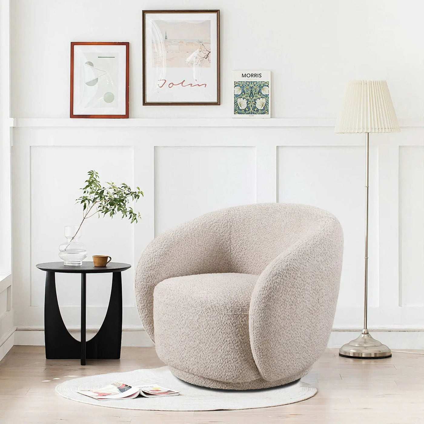 Swivel Accent Upholstered Barrel Chair by Unique Piece Furniture