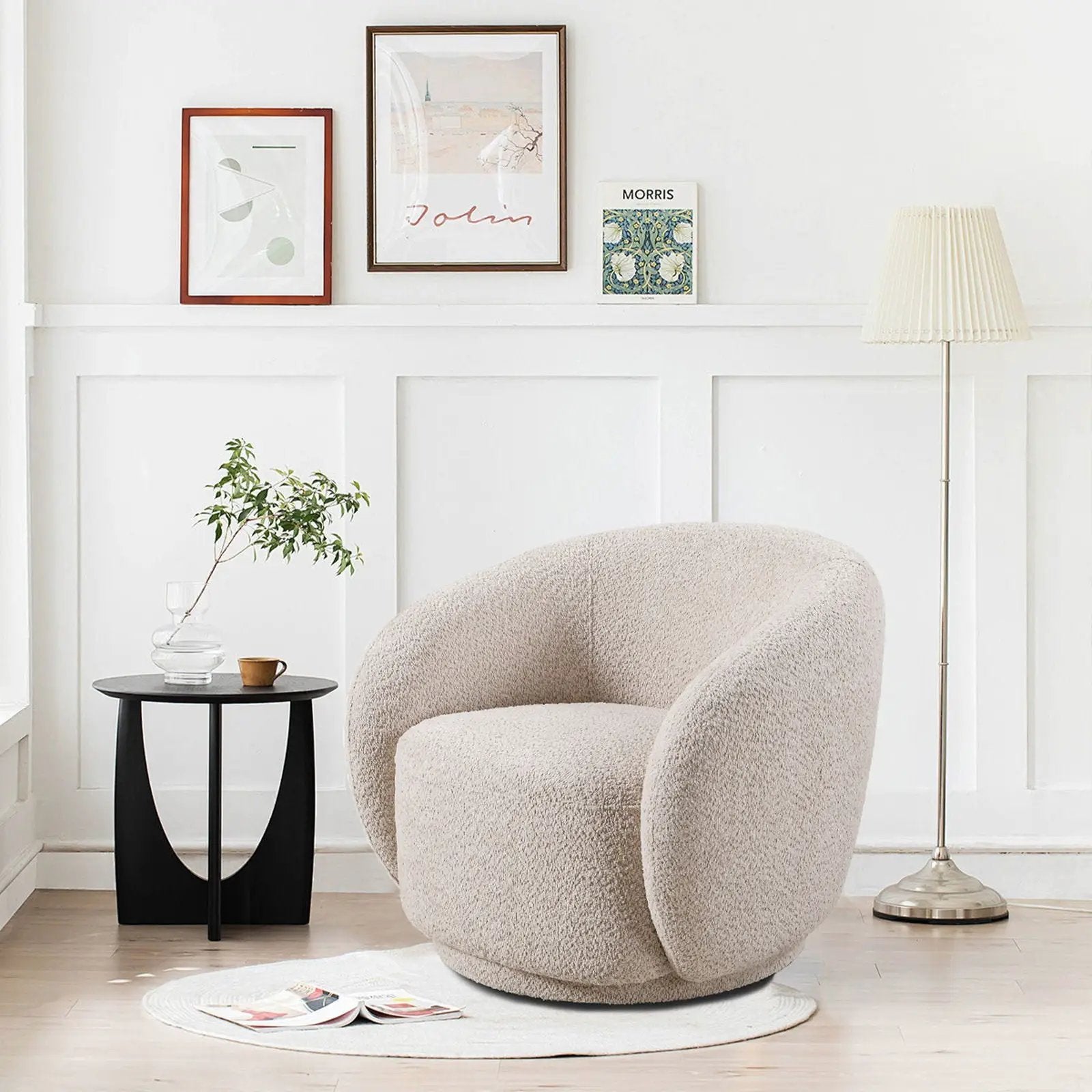 Swivel Accent Upholstered Barrel Chair by Unique Piece Furniture