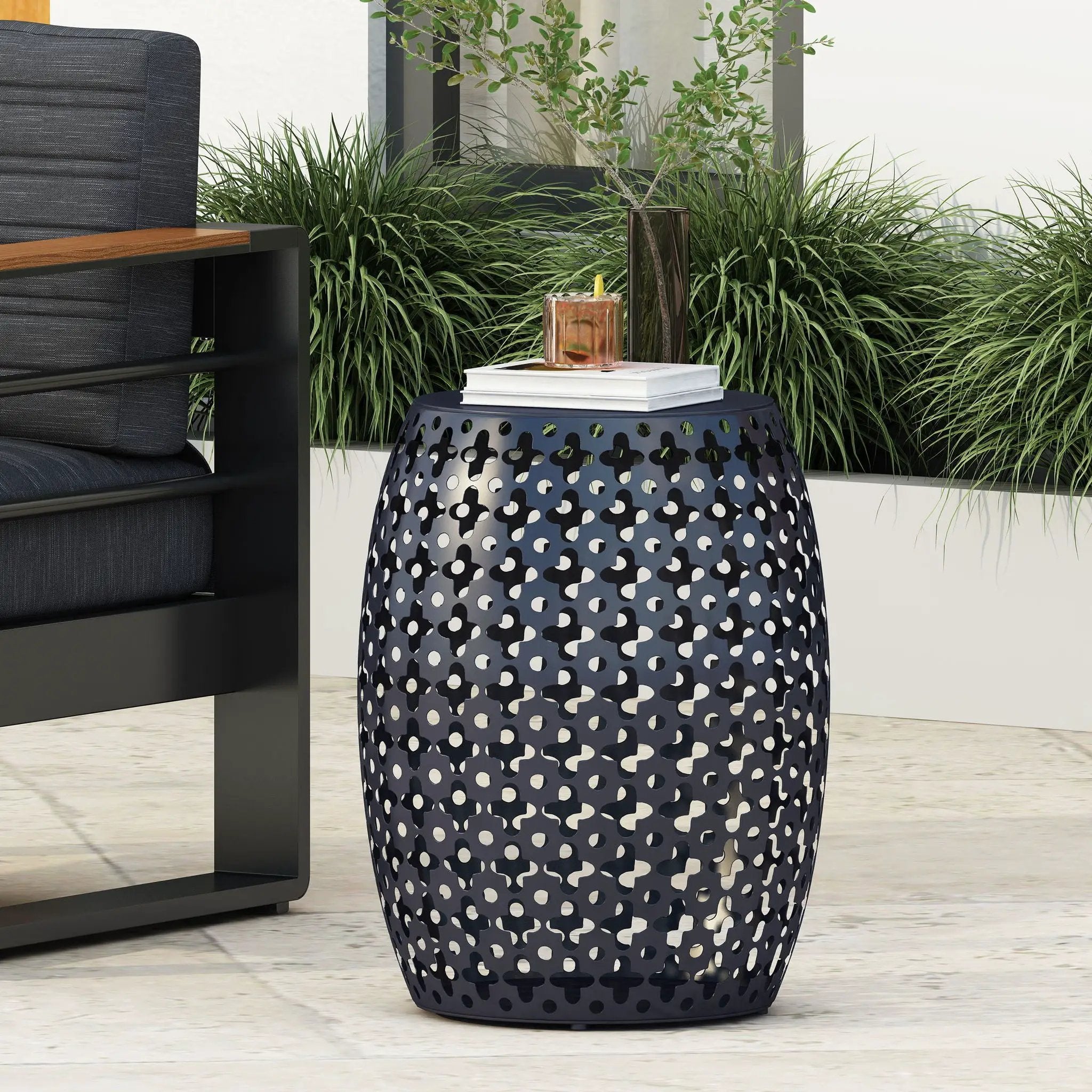 Modern Design, Metal End Table, Large by HouseOfZazla