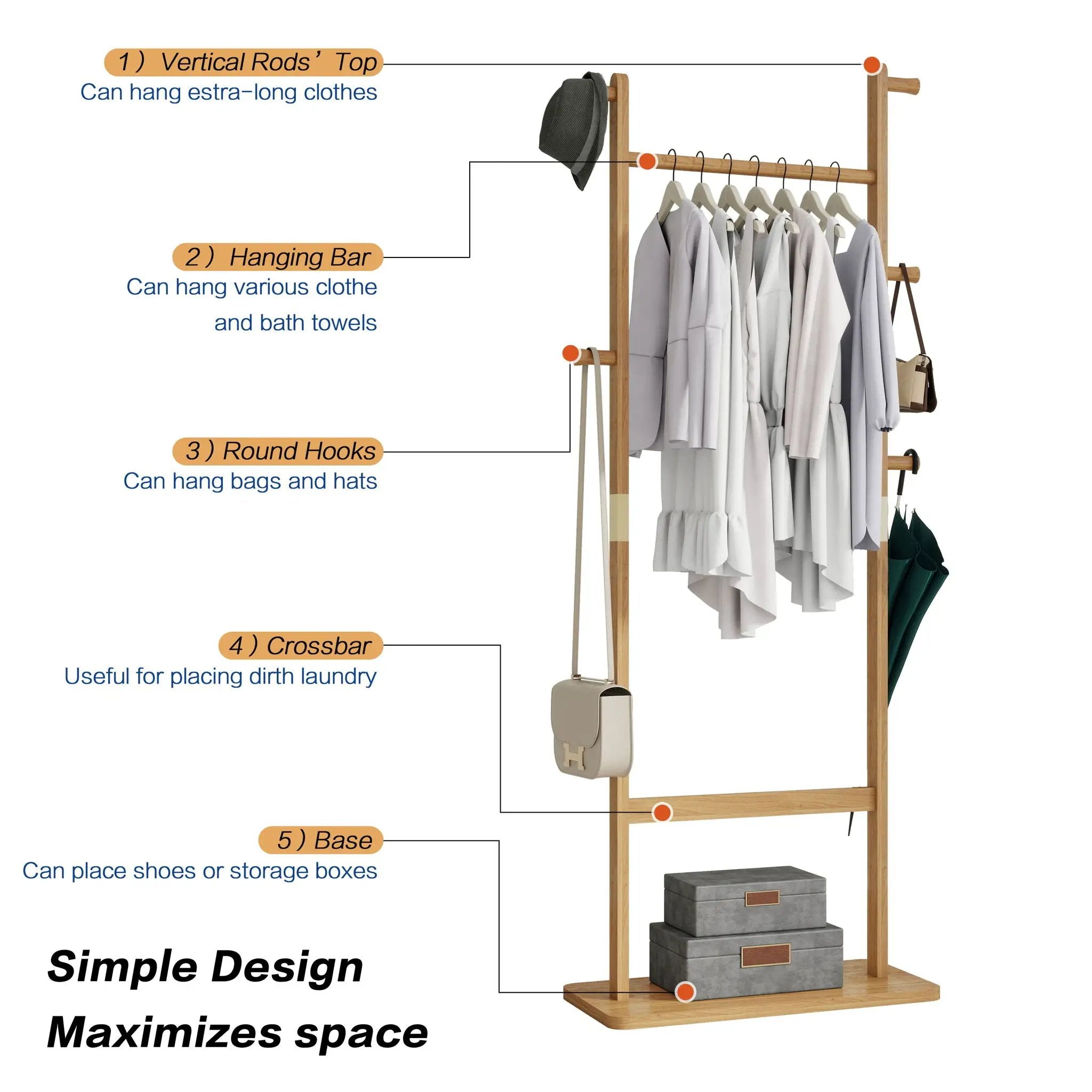 Solid Wood Simple Hat Rack by HouseOfZazla