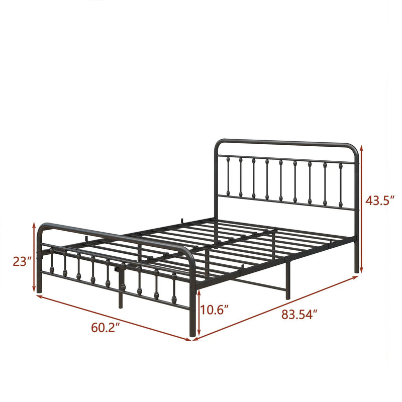 Tara Victorian-Style Steel Bed Frame by HouseOfZazla