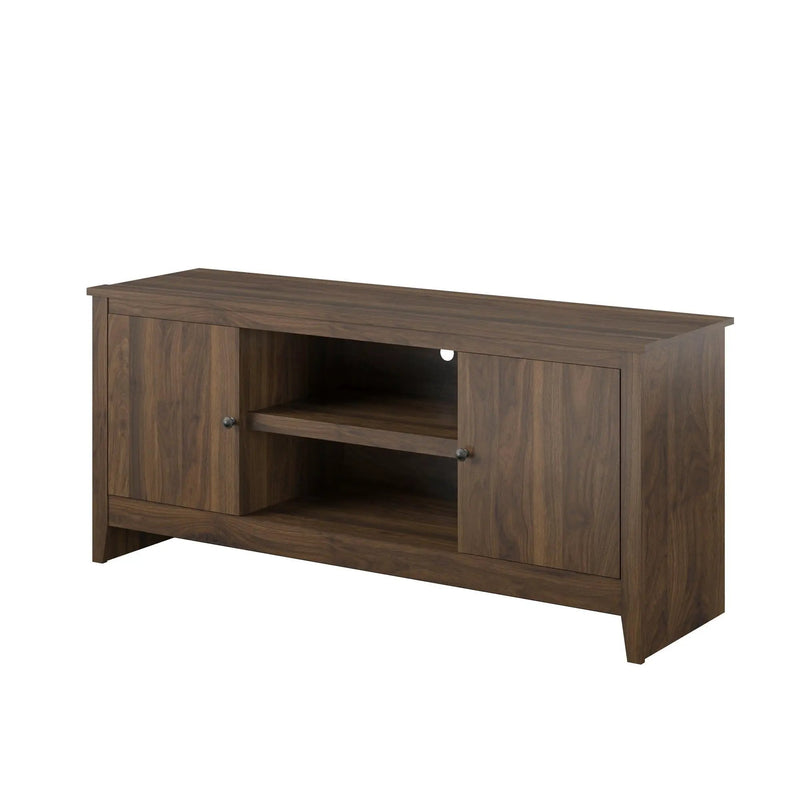 TV Stand For TVs Up To 65" With Open Shelves And Storage Cabinets - Walnut by HouseOfZazla