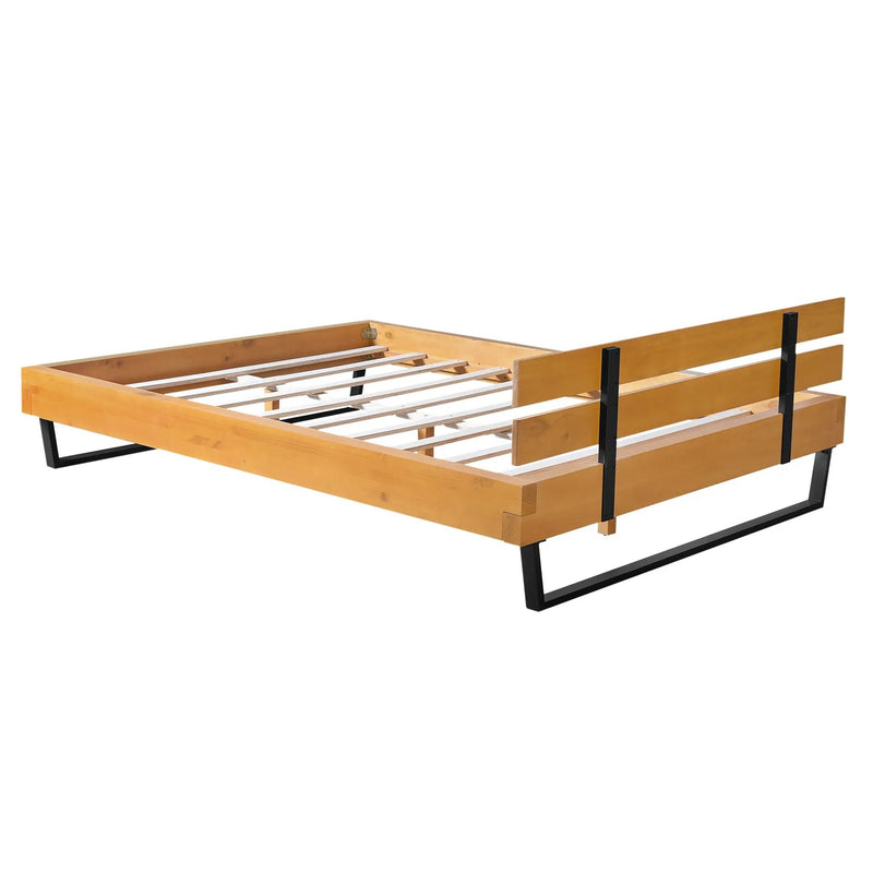 Pine Wood Bed Frame Queen Size by HouseOfZazla