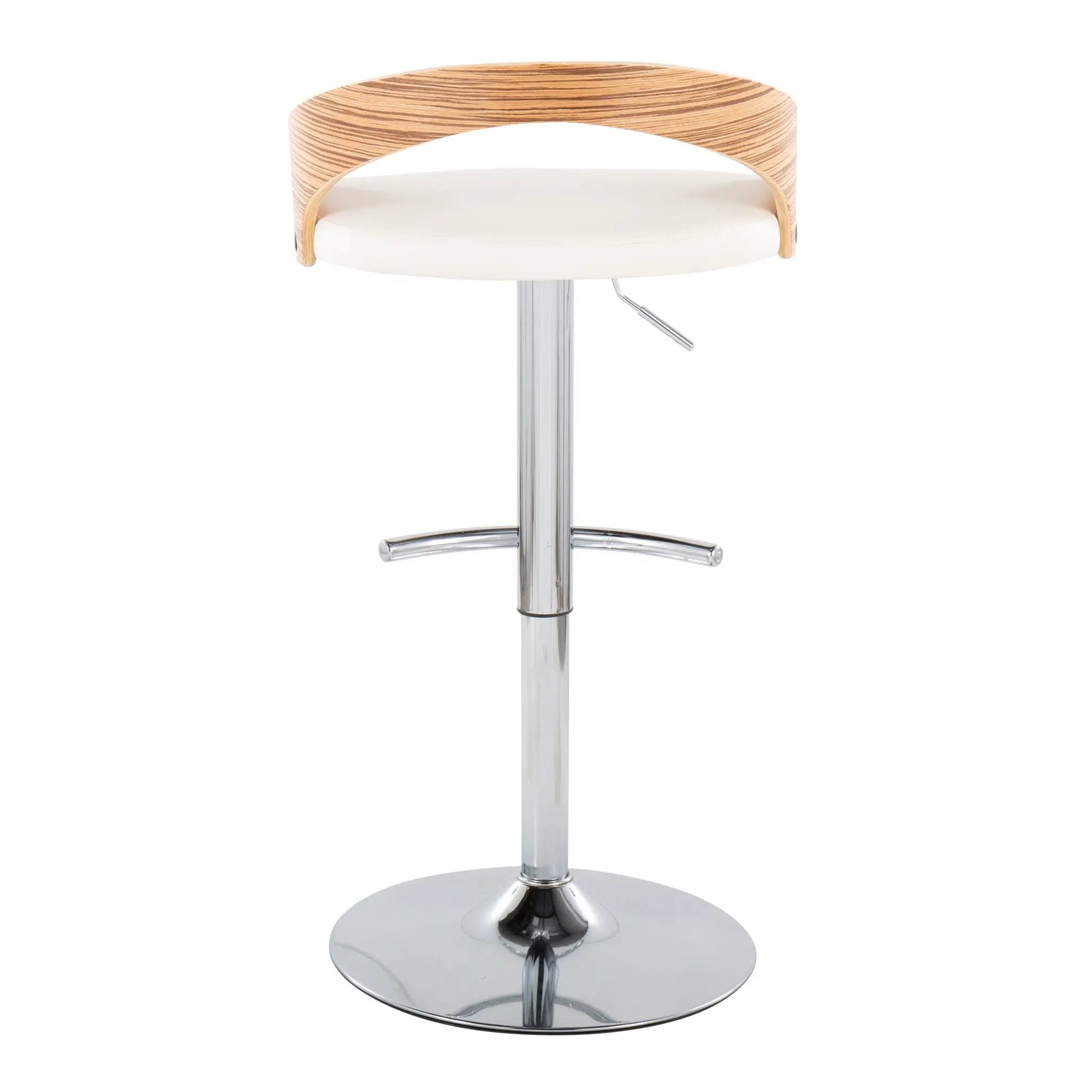 Grotto - Contemporary, Adjustable Barstool With Swivel With Rounded T Footrest (Set of 2) by HouseOfZazla