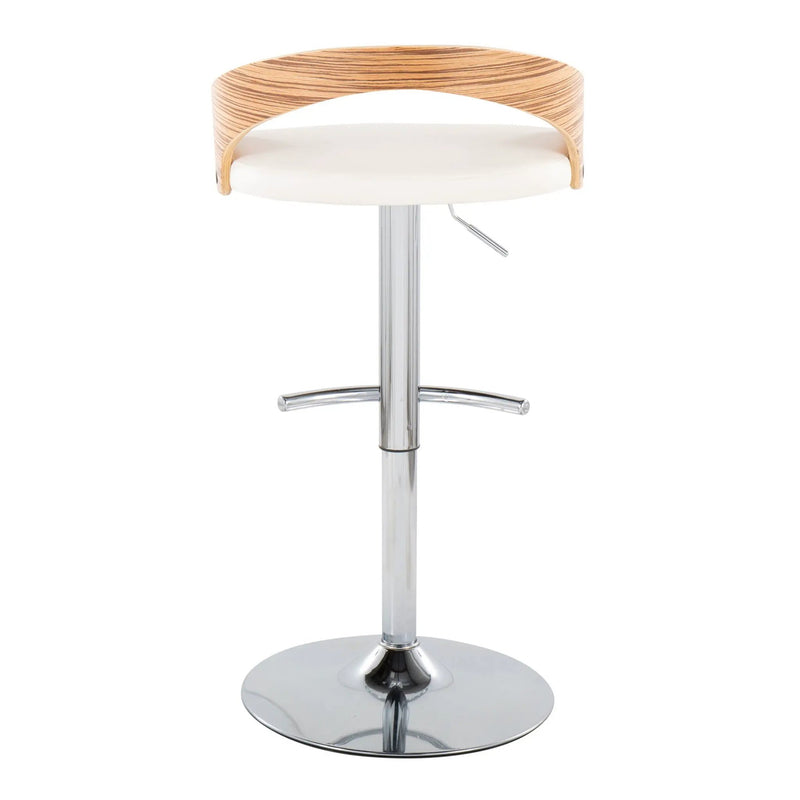 Grotto - Contemporary, Adjustable Barstool With Swivel With Rounded T Footrest (Set of 2) by HouseOfZazla