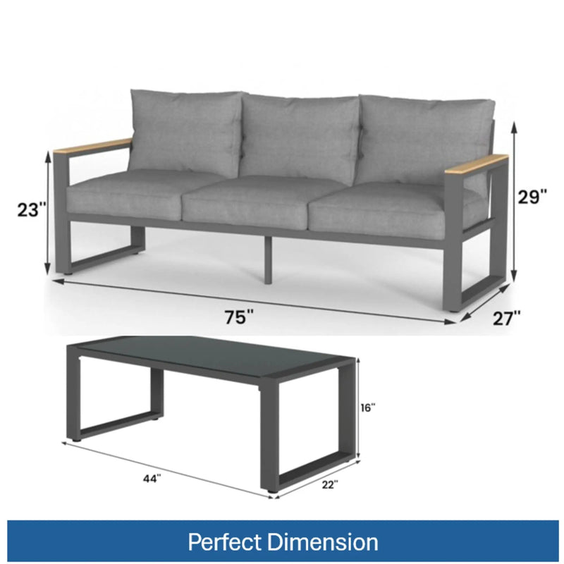 Modern Outdoor Sofa Set With Coffee Table by HouseOfZazla