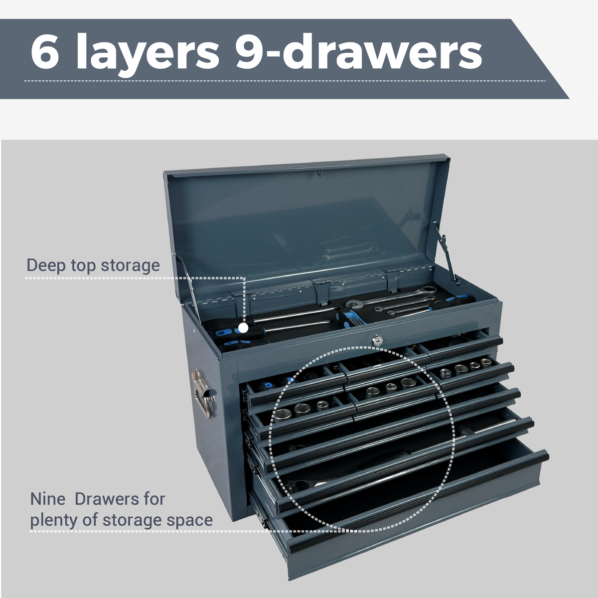 Heavy Duty Metal Tool Box - 24-inch Portable Organizer by HouseOfZazla