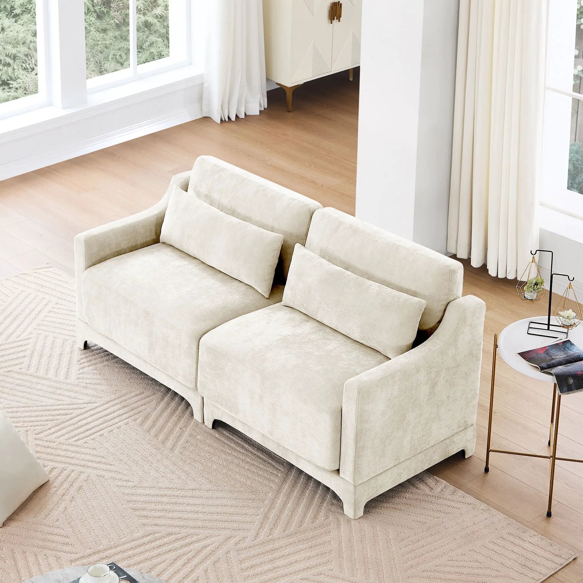 Elegant Sofa With Ergonomic Design And Lumbar Pillows by Unique Piece Furniture