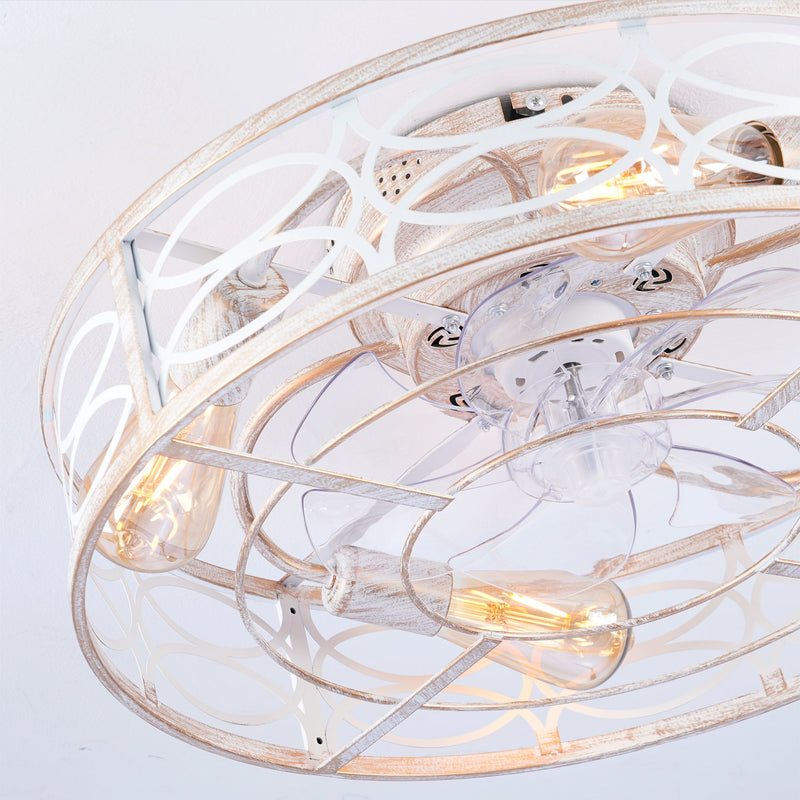 20" Caged Ceiling Fan with Lights and Remote Control by HouseOfZazla