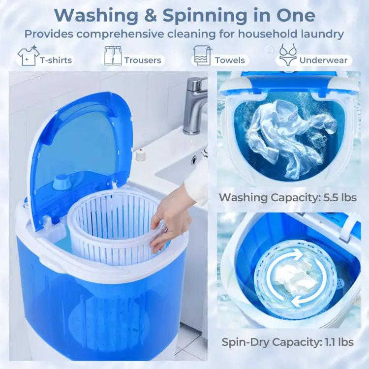 5.5 lbs Space-Saving Semi-Auto Washer by DirectDeals