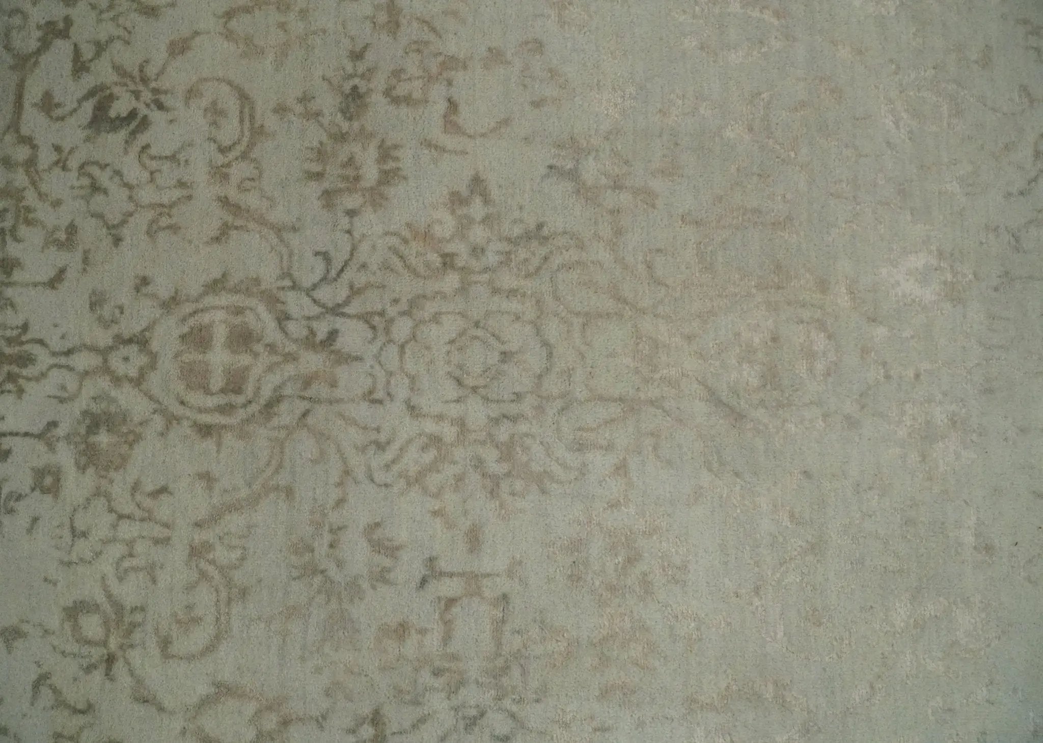 5x7 Fine Hand Knotted Beige and Brown Traditional Style Antique Wool and Silk Rug by The Rug Decor