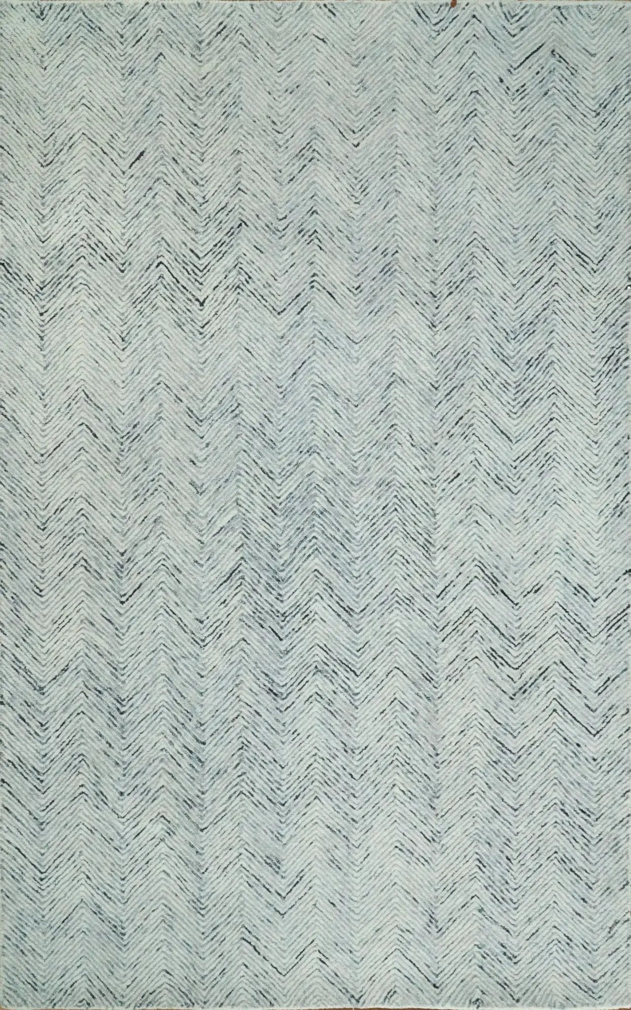 Modern Style Hand Tufted Blue and Ivory Area Rug by The Rug Decor