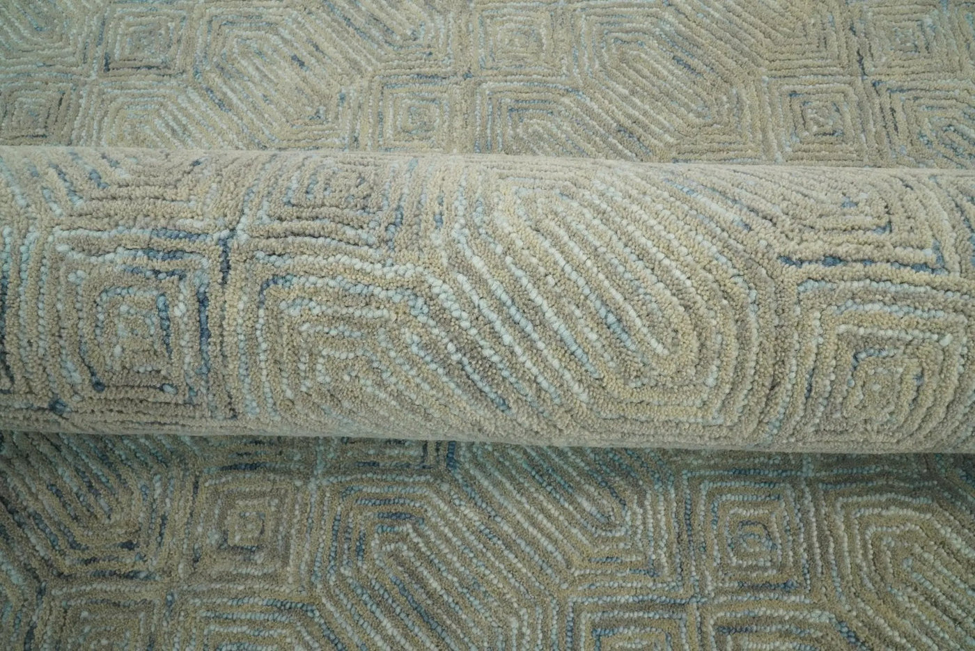 Beige Modern Style Hand Tufted Wool Area Rug by The Rug Decor