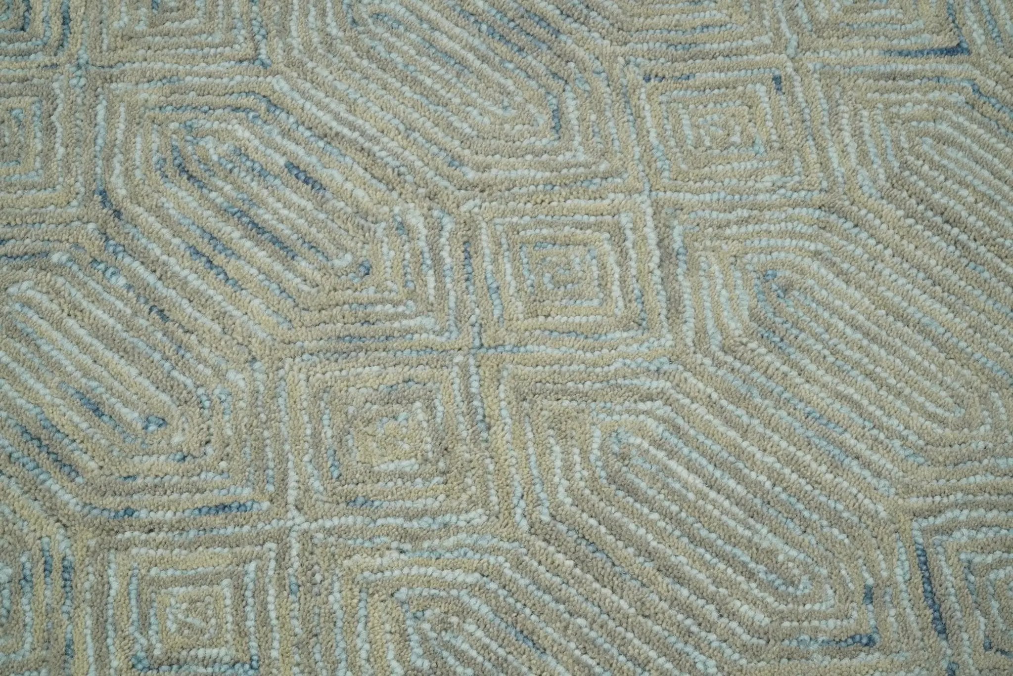 Beige Modern Style Hand Tufted Wool Area Rug by The Rug Decor