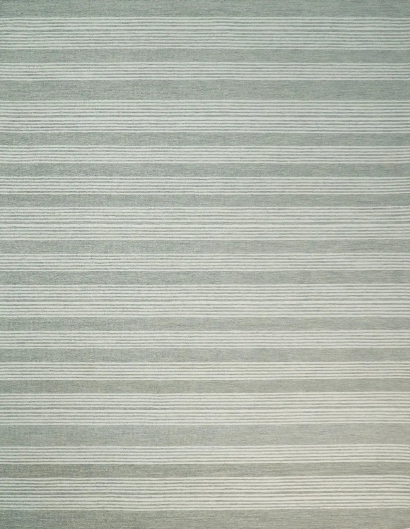 Modern Stripes Pattern Grey and Ivory Hand Tufted Wool Area Rug by The Rug Decor