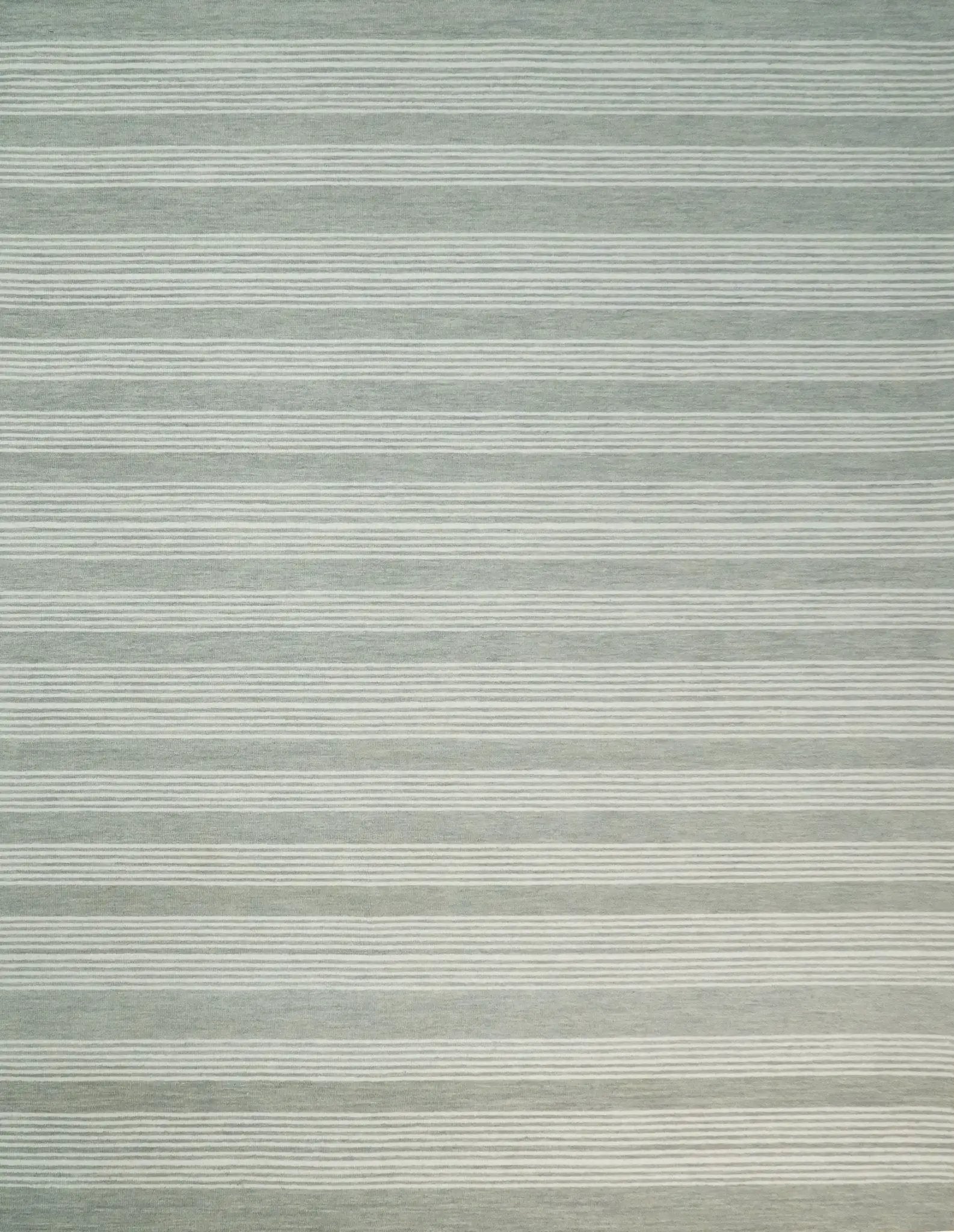 Modern Stripes Pattern Grey and Ivory Hand Tufted Wool Area Rug by The Rug Decor
