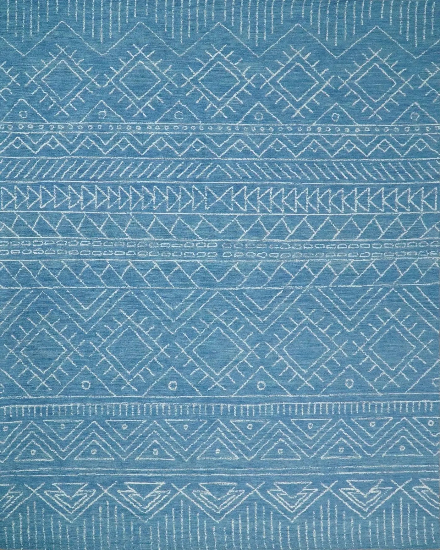 Blue Modern Contemporary Hand Tufted Wool Area Rug by The Rug Decor
